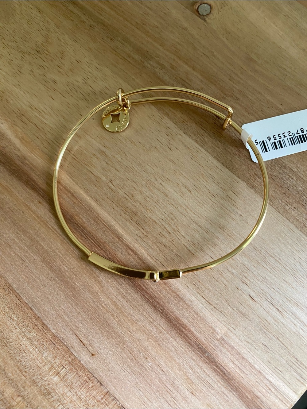 Alex and Ani Gold Cross Bangle with Crystal Accent - Picture 2 of 2